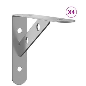 vidaXL Wsporniki do p&oacute;łek, 4 szt., 15x2,5x11,5 cm, srebrna stal