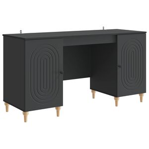 vidaXL Biurko Czarny 142,5 x 50 x 75 cm Drewno inżynieryjne