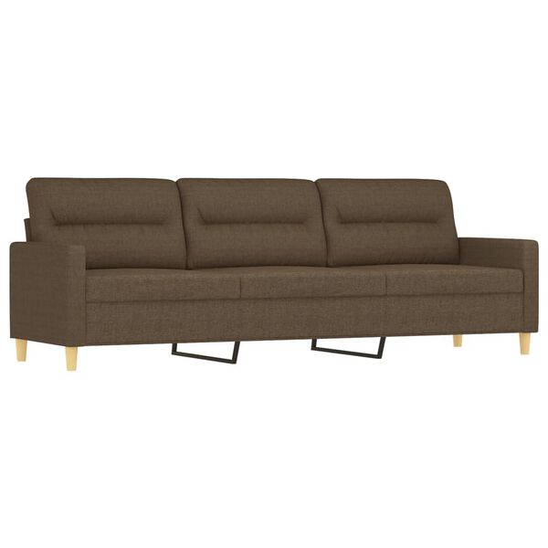 vidaXL 3-osobowa sofa z podn&oacute;żkiem, brązowa, 210 cm, tkaniną