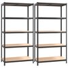 vidaXL Regały z 5 p&oacute;łkami, 2 szt., antracytowe