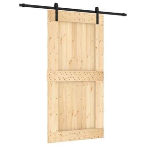 vidaXL Drzwi przesuwne Naturalny i czarny 100 x 210 cm