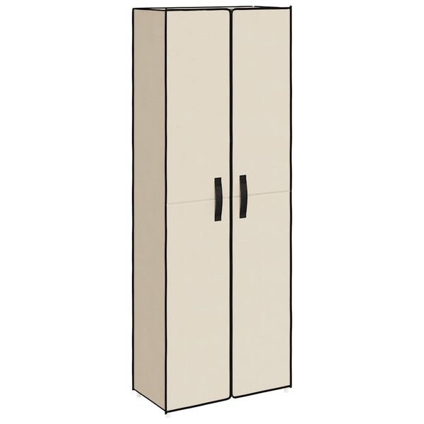 vidaXL Szafka na buty, kremowa, 60x30x166 cm, materiałowa