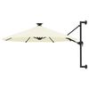 vidaXL Parasol ogrodowy z LED, ścienny, 300 cm, piaskowy