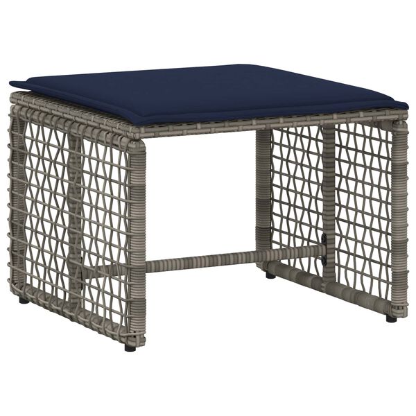 vidaXL Zestaw Mebli Ogrodowych z poduszką 5 pcs Szary i granatowy