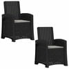 vidaXL Fotel ogrodowy z funkcją leżenia stylizowany na rattan 2 pcs