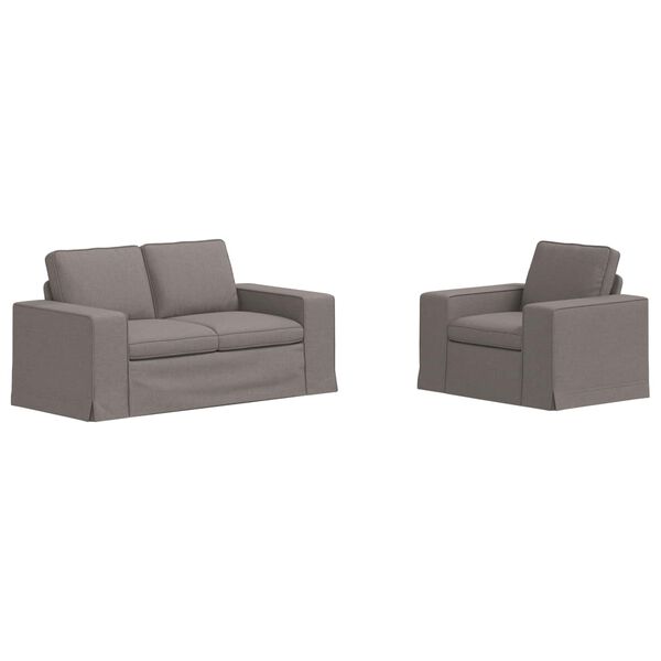 vidaXL Sofa 120cm 2 pcs Ciemnoszary Metal