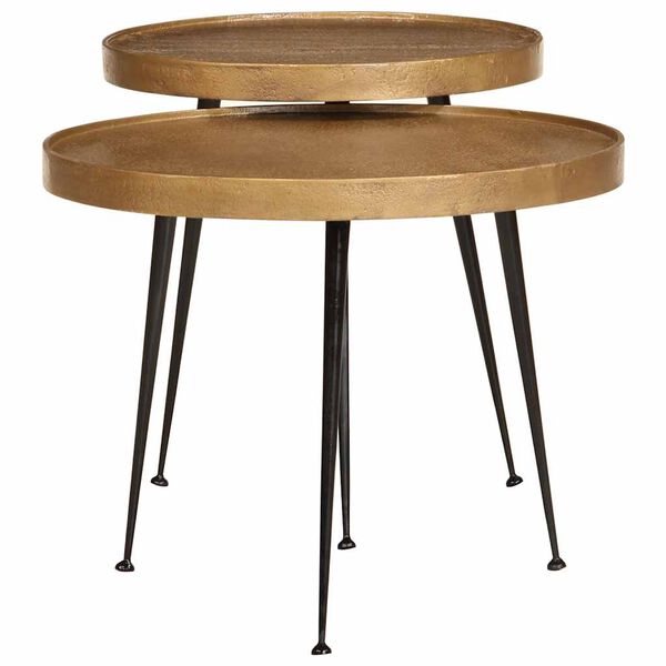 vidaXL Stolik kawowy 2 szt. Złoty drewno konstrukcyjne