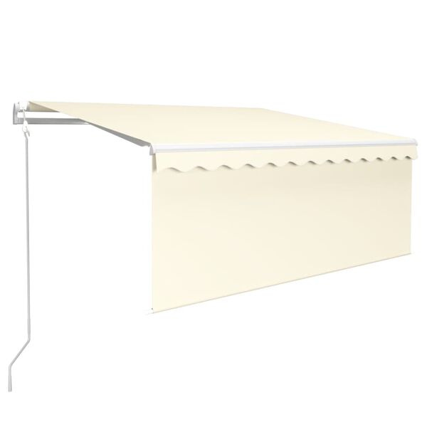 vidaXL Automatycznie zwijana markiza z zasłoną, 3,5x2,5 m, kremowa