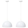vidaXL Lampy wiszące 2 szt. Regulowana wysokość E27 Biały &Oslash;30 cm Metal