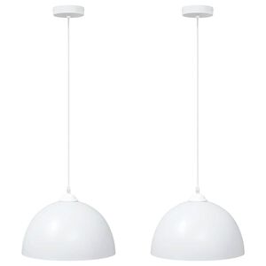 vidaXL Lampy wiszące 2 szt. Regulowana wysokość E27 Biały &Oslash;30 cm Metal