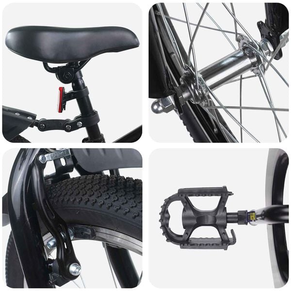 vidaXL Rower Dziecięcy 20 Cali dla dzieci w wieku 6-11 lat Czarny