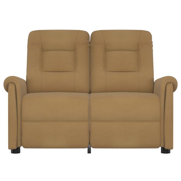 vidaXL Rozkładany fotel masujący, 2-os., kolor taupe, obity mikrofibrą