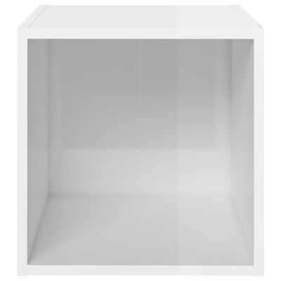 vidaXL Szafka pod TV, wysoki połysk, biała, 37x35x37 cm, płyta