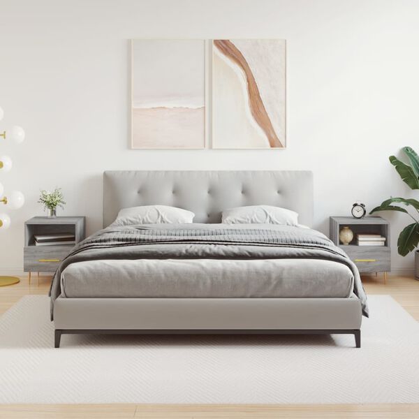 vidaXL Szafki nocne, 2 szt., szary dąb sonoma, 40x35x47,5 cm