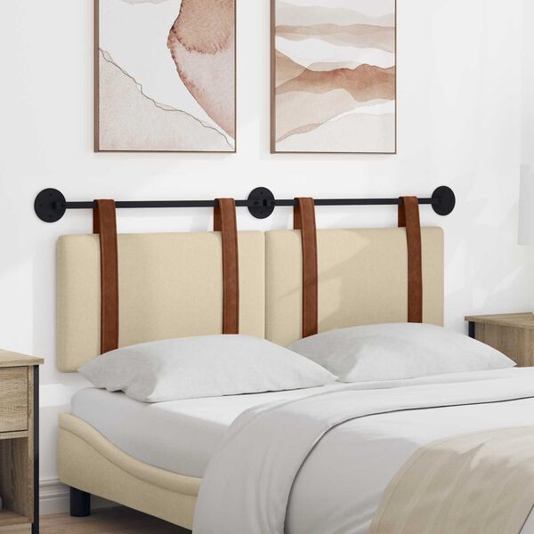 vidaXL Wisząca Głowa Gładki Kremowy 130 x 55 x 5 cm Antyczny PU