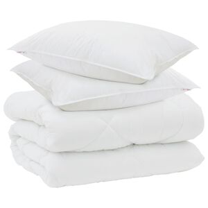 vidaXL Zimowa Kołdra z poduszką 3 pcs Biały Mikrofibra