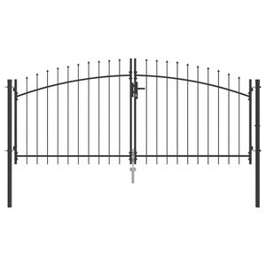 vidaXL Brama Podw&oacute;jna WOERDEN 299,5 x 149,5 cm Stal Szary Zamykane