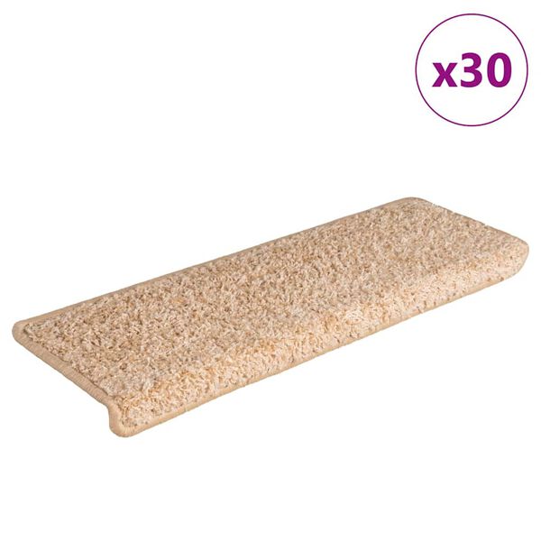 vidaXL Maty na schody 30 szt. 65x21x4 cm, złota, prostokątna krawędź