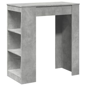 vidaXL Stolik barowy z p&oacute;łkami, szarość betonu, 95x47x103,5 cm