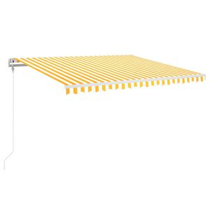 vidaXL Automatycznie zwijana markiza, 400 x 350 cm, ż&oacute;łto-biała