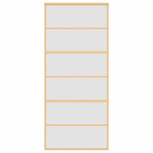 vidaXL Drzwi przesuwne, złote, 90x205 cm, mrożone szkło ESG, aluminium