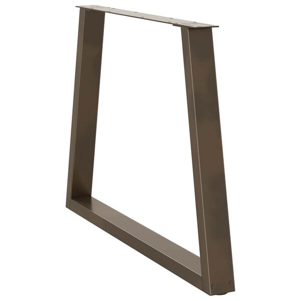 vidaXL Nogi do stołu jadalnego w kształcie litery V 2 szt. Naturalna stal 100x(72-73,3) cm Stal
