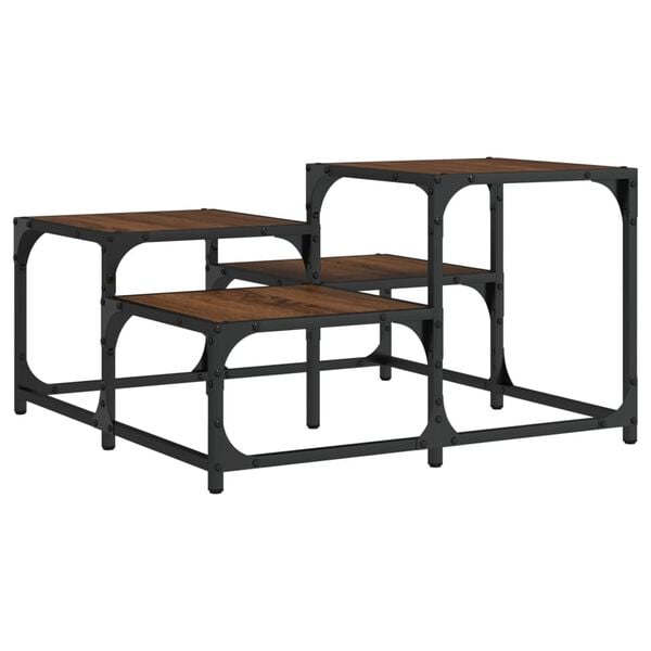 vidaXL Stolik kawowy, brązowy dąb, 68x68x40 cm