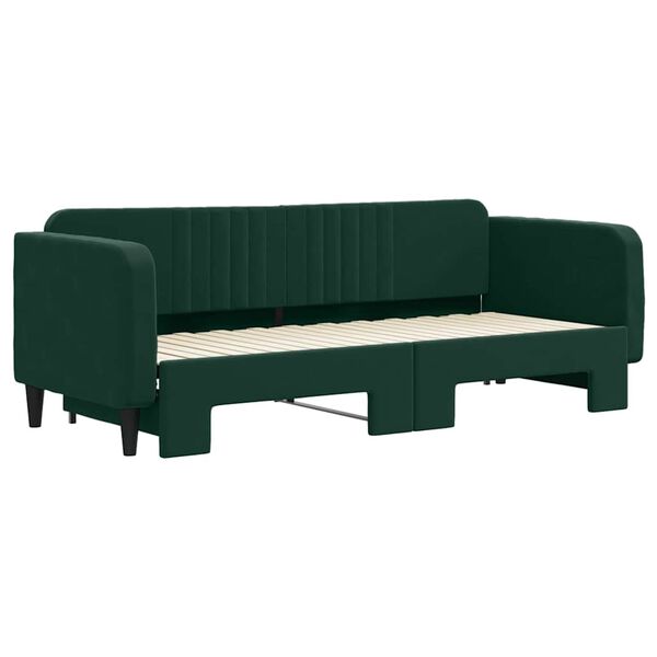 vidaXL Sofa rozsuwana, ciemnozielona, 80x200 cm, aksamit