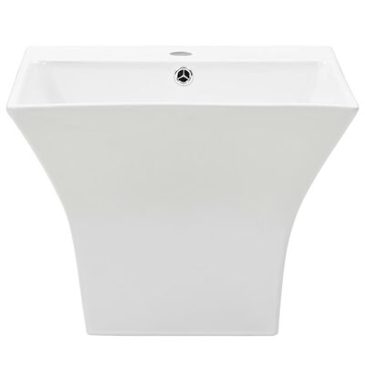 vidaXL Umywalka ścienna, ceramiczna, biała, 500 x 450 x 410 mm