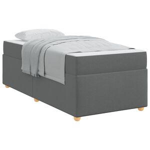 vidaXL Ramka ł&oacute;żka z materacem Ciemnoszary 90 x 200 cm tkanina