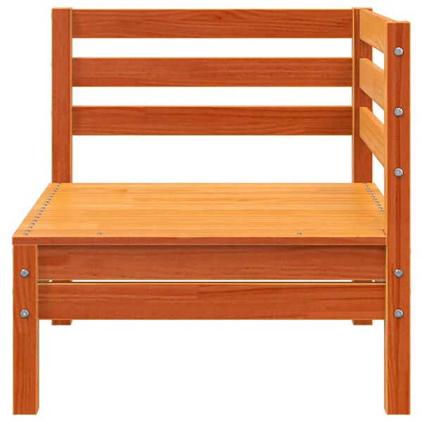vidaXL Ogrodowa sofa narożna, woskowy brąz, lite drewno sosnowe