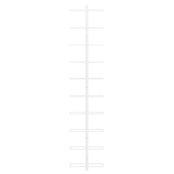 vidaXL Uchwyt ścienny na 10 butelek wina, biały, metalowy