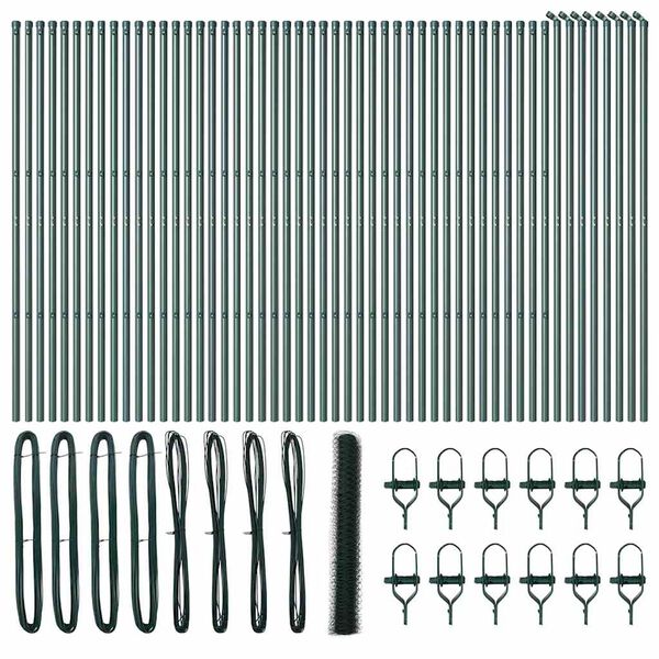 vidaXL Słupek ogrodzeniowy. Zielony 100 x 1,2 m (siatka 50 mm)