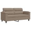 vidaXL Sofa 2-osobowa, taupe, 140 cm, tapicerowana mikrofibrą