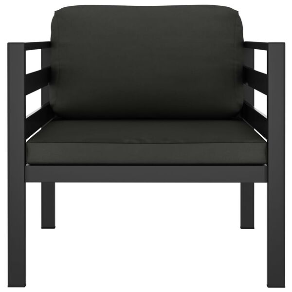 vidaXL 3-cz. zestaw mebli ogrodowych, poduszki, aluminium, antracyt
