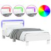 vidaXL Rama ł&oacute;żka z wezgłowiem i LED, biała, 75x190 cm