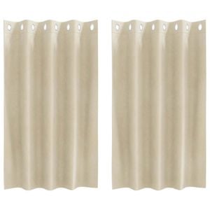 vidaXL Zasłony zaciemniające 2 pcs Kremowy 140 x 140 cm Aksamit