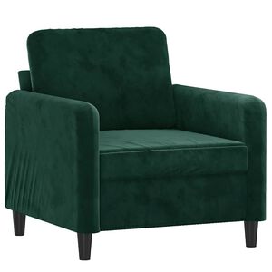 vidaXL Fotel, ciemnozielony, 60 cm, obity aksamitem