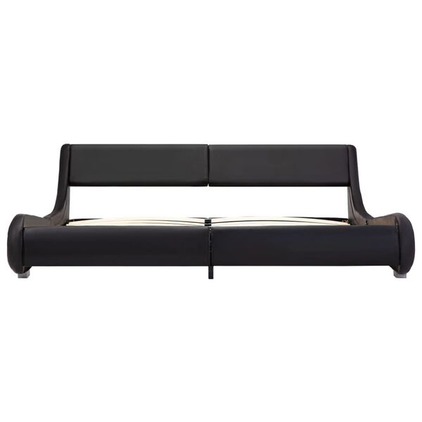 vidaXL Rama łóżka, czarna, sztuczna skóra, 180 x 200 cm