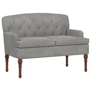 vidaXL Sofa dwuosobowa z guzikowym pikowaniem jasnoszary Welur