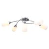 vidaXL Lampa sufitowa z ceramicznymi kloszami na 5 żar&oacute;wek E14, biała