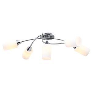 vidaXL Lampa sufitowa z ceramicznymi kloszami na 5 żar&oacute;wek E14, biała