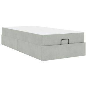vidaXL Rama ł&oacute;żka z materacem 2 pcs Jasnoszary Aksamit