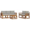 vidaXL Zestaw sof na zewnątrz z poduszką 6 pcs Naturalny i Jasny Szary