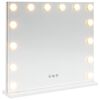 vidaXL Lustro LED do toaletki Biały 50 x 10 x 44 cm Szkło i stal