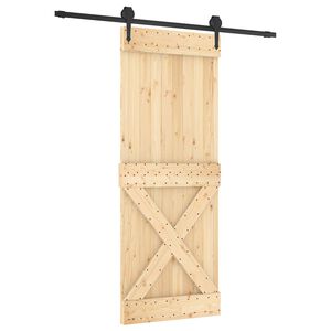 vidaXL Drzwi przesuwne 80 x 210 cm Lite Drewno Sosnowe (Nieobrobione)