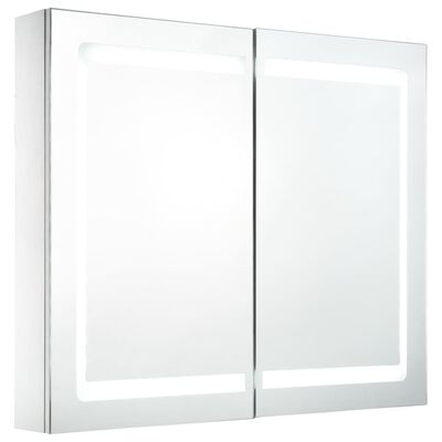 vidaXL Szafka łazienkowa z lustrem i LED, 80 x 12,2 x 68 cm