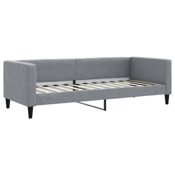 vidaXL Sofa rozsuwana z szufladami, jasnoszara, 80x200 cm, tkanina
