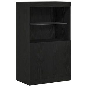 vidaXL Komoda LED Czarny 60 x 37 x 100 cm Drewno inżynieryjne