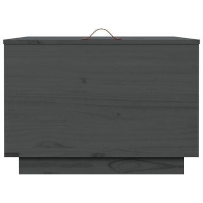 vidaXL Skrzynie z pokrywami, 3 szt., szare, lite drewno sosnowe